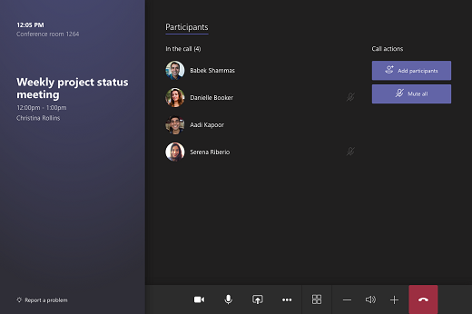 Microsoft Teams Touchscreen Console - in call