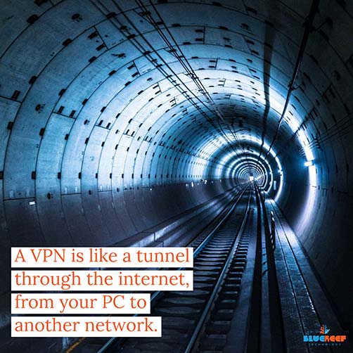 A VPN is like a tunnel through the internet.